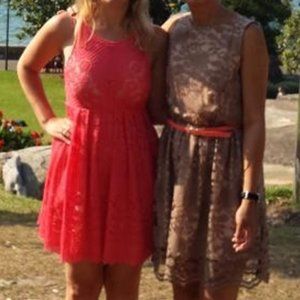Free People Coral Pink Lace Dress Size 4